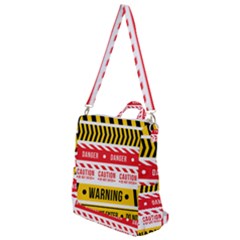 Yellow Black Warning Line Crossbody Backpack