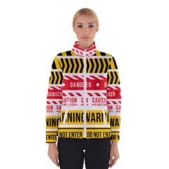 Yellow Black Warning Line Women s Bomber Jacket by Jancukart