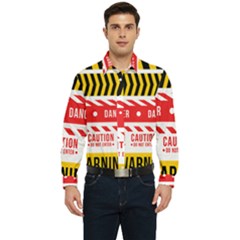 Yellow Black Warning Line Men s Long Sleeve  Shirt