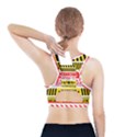 Yellow Black Warning Line Sports Bra With Pocket View2