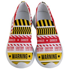 Yellow Black Warning Line Women s Lightweight Slip Ons