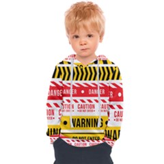 Yellow Black Warning Line Kids  Overhead Hoodie by Jancukart