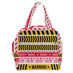 Yellow Black Warning Line Boxy Hand Bag