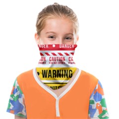 Yellow Black Warning Line Face Covering Bandana (kids) by Jancukart