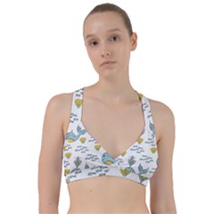 Cartoon Whale Seamless Background Pattern Sweetheart Sports Bra