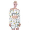 Cartoon Whale Seamless Background Pattern Off Shoulder Top with Mini Skirt Set View1