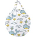 Cartoon Whale Seamless Background Pattern Giant Round Zipper Tote View2