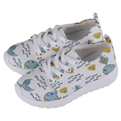 Cartoon Whale Seamless Background Pattern Kids  Lightweight Sports Shoes