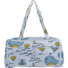 Cartoon Whale Seamless Background Pattern Multi Function Bag