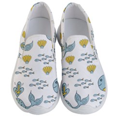 Cartoon Whale Seamless Background Pattern Men s Lightweight Slip Ons by Jancukart