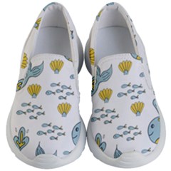 Cartoon Whale Seamless Background Pattern Kids Lightweight Slip Ons by Jancukart