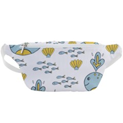 Cartoon Whale Seamless Background Pattern Waist Bag  by Jancukart