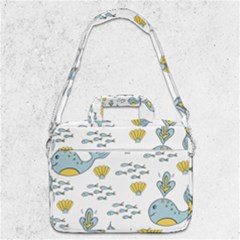 Cartoon Whale Seamless Background Pattern Macbook Pro 13  Shoulder Laptop Bag  by Jancukart