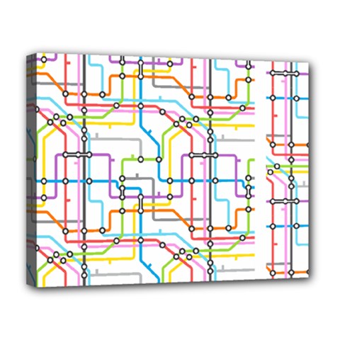 Tube Map Seamless Pattern Canvas 14  X 11  (stretched) by Jancukart