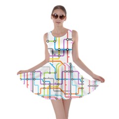 Tube Map Seamless Pattern Skater Dress by Jancukart