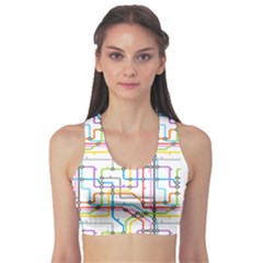 Tube Map Seamless Pattern Sports Bra