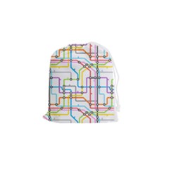 Tube Map Seamless Pattern Drawstring Pouch (small)