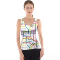 Tube Map Seamless Pattern Tank Top