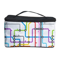 Tube Map Seamless Pattern Cosmetic Storage by Jancukart