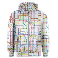 Tube Map Seamless Pattern Men s Zipper Hoodie