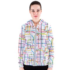 Tube Map Seamless Pattern Women s Zipper Hoodie