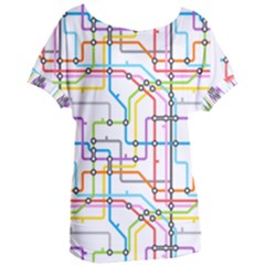 Tube Map Seamless Pattern Women s Oversized Tee by Jancukart