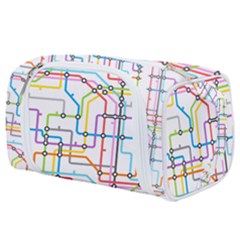 Tube Map Seamless Pattern Toiletries Pouch by Jancukart