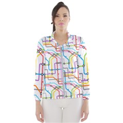 Tube Map Seamless Pattern Women s Windbreaker