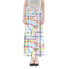 Tube Map Seamless Pattern Full Length Maxi Skirt by Jancukart