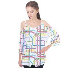 Tube Map Seamless Pattern Flutter Tees