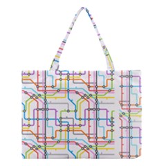 Tube Map Seamless Pattern Medium Tote Bag