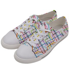 Tube Map Seamless Pattern Men s Low Top Canvas Sneakers