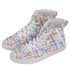 Tube Map Seamless Pattern Men s Hi-top Skate Sneakers by Jancukart