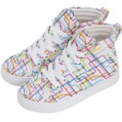 Tube Map Seamless Pattern Kids  Hi-top Skate Sneakers