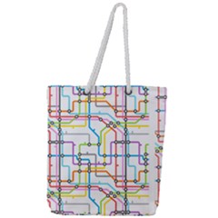 Tube Map Seamless Pattern Full Print Rope Handle Tote (large)