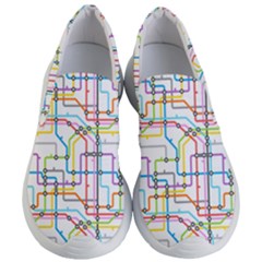 Tube Map Seamless Pattern Women s Lightweight Slip Ons