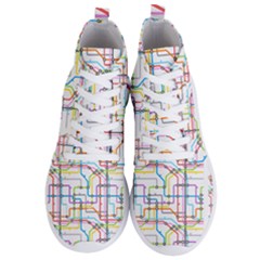 Tube Map Seamless Pattern Men s Lightweight High Top Sneakers