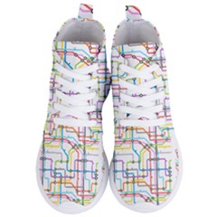 Tube Map Seamless Pattern Women s Lightweight High Top Sneakers by Jancukart