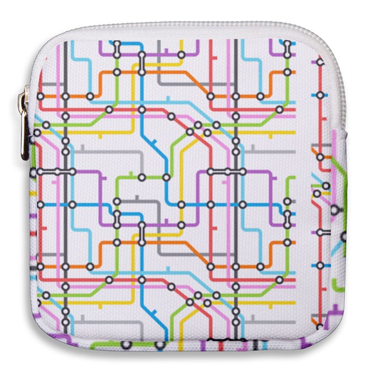 Tube Map Seamless Pattern Mini Square Pouch