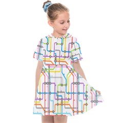 Tube Map Seamless Pattern Kids  Sailor Dress