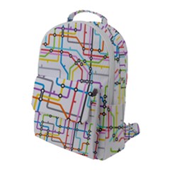 Tube Map Seamless Pattern Flap Pocket Backpack (large)