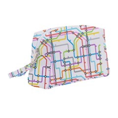 Tube Map Seamless Pattern Wristlet Pouch Bag (medium) by Jancukart