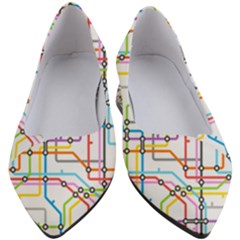 Tube Map Seamless Pattern Women s Block Heels 