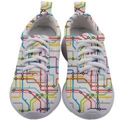 Tube Map Seamless Pattern Kids Athletic Shoes