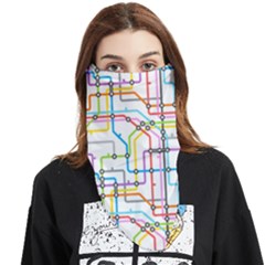 Tube Map Seamless Pattern Face Covering Bandana (triangle) by Jancukart