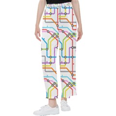 Tube Map Seamless Pattern Women s Pants  by Jancukart