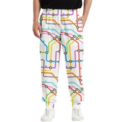 Tube Map Seamless Pattern Men s Elastic Waist Pants by Jancukart