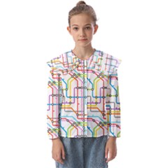 Tube Map Seamless Pattern Kids  Peter Pan Collar Blouse