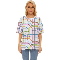 Tube Map Seamless Pattern Oversized Basic Tee by Jancukart