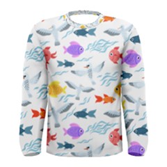 Animal Fish Bird Animals Ocean Pattern Men s Long Sleeve Tee